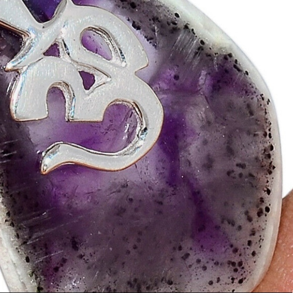 ✨Charged✨ Super 23 Amethyst OM  silver pendant - Picture 2 of 2